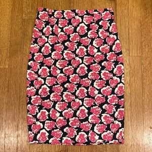 Boden Dark Navy and Pink Print Skirt Size 6